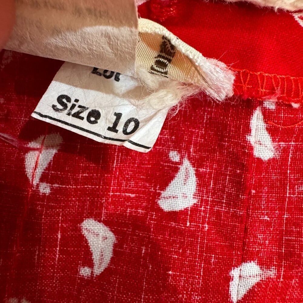 Vintage 70s Century Boston Sailboats Button Front Midi Skirt Size 10 Cottagecore - Picture 5 of 10